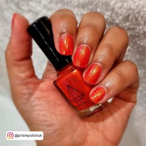Bright Orange Red Nails