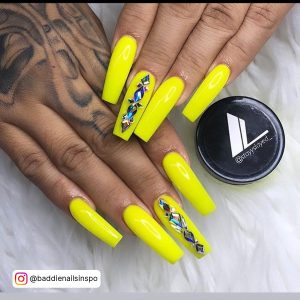 Bright Yellow Nails Coffin