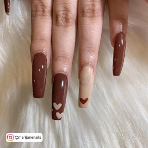 Brown Nails Coffin