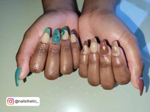 Brown Ombre Nails Coffin
