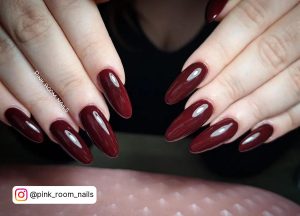 Burgundy Dark Red Nails