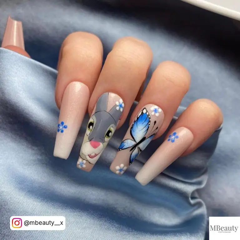 Butterfly Nails Blue