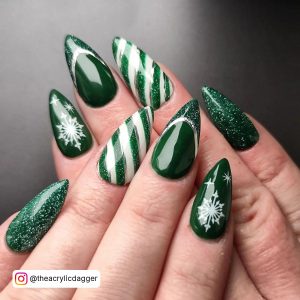 Christmas Green Acrylic Nails