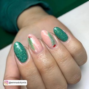 Christmas Green And Red Nails