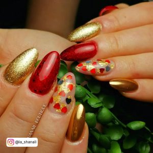 Christmas Nail Designs Red And Gold