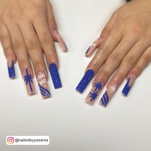 Christmas Nails Blue
