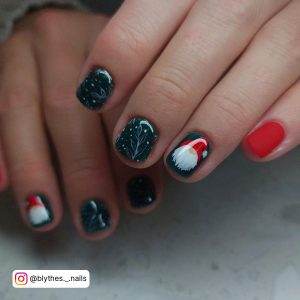 Christmas Nails Green And Red