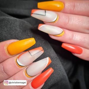 Coffin Acrylic Nails Yellow
