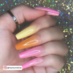 Coffin Acrylic Ombre Nails