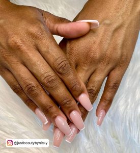 Coffin French Tip Nails Short