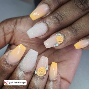 Coffin Nails Long Yellow
