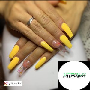 Coffin Nails Yellow And White