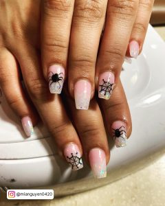 Coffin Ombre Wedding Nails