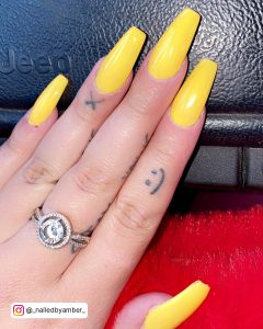 Coffin Shape Nails Yellow