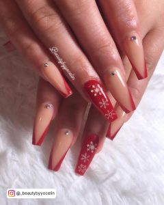 Coffin Shaped Christmas Nails