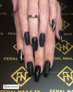 Coffin Shaped Halloween Nails