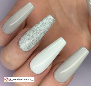 Coffin Shaped Nails Grey