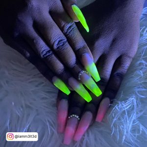 Coffin Shaped Ombre Nails