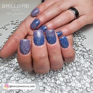 Color Nails On Blue Diamond