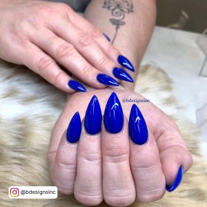 Cute Blue Almond Nails