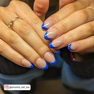 Cute Blue French Tip Nails