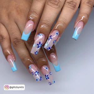 Cute Blue Long Nails