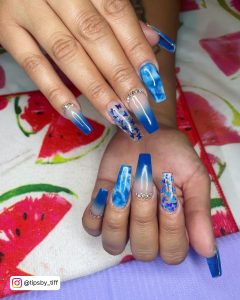 Cute Butterfly Nails Blue