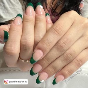 Cute Green French Tip Nails