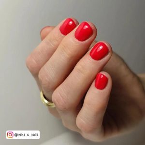 Cute Short Red Nails
