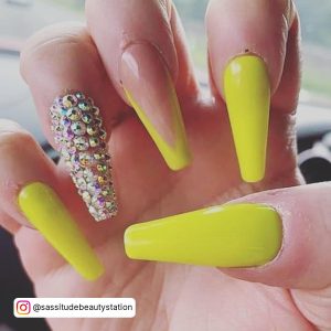 Cute Yellow Nails Coffin