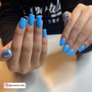 Dark Blue Short Nails