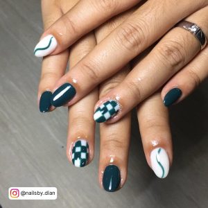 Dark Green Acrylic Nail Designs