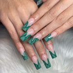 Dark Green Acrylic Nails