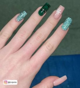 Dark Green Christmas Nails