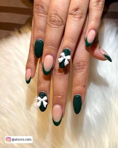 Dark Green Marble Nails