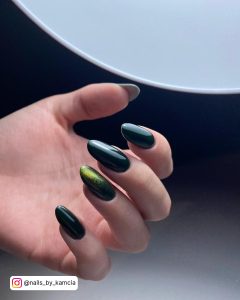 Dark Olive Green Nails