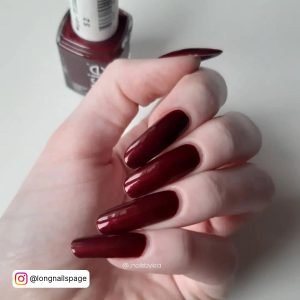 Dark Red And Black Nails