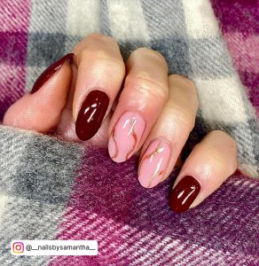 Dark Red Jelly Nails
