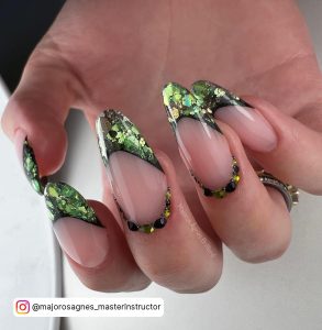Emerald Green Almond Nails