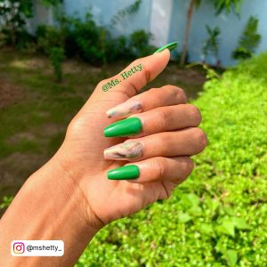Emerald Green Coffin Nails