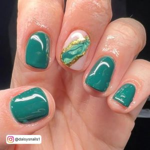 Emerald Green Dip Nails