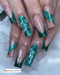 Emerald Green Gel Nails