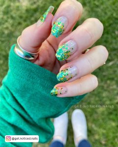 Emerald Green Nails Glitter