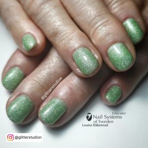Emerald Green Short Coffin Nails