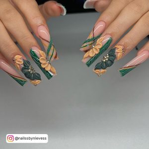 Fall Green Nails