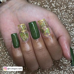 Fall Nails With Green
