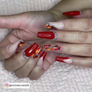 Fall Red Nails Matte