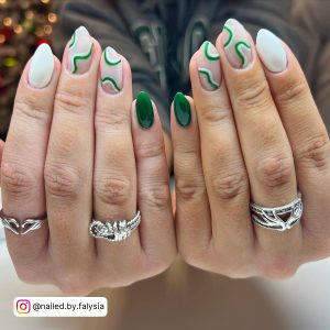 Forest Green Chrome Nails