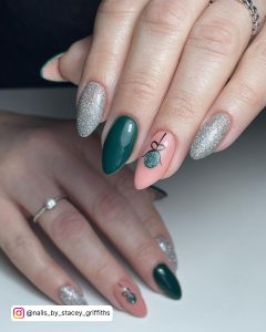 Forest Green Coffin Nails