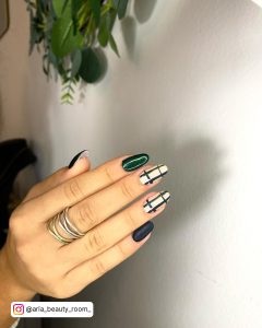 Forest Green Color Nails